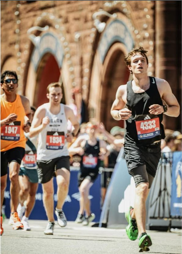 Parker DeFreese racing the Boston Marathon